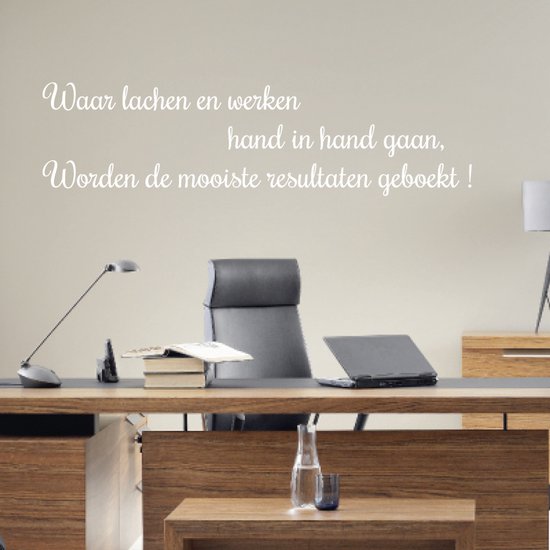 Muursticker Où rire et travailler - Zwart - 120 x 31 cm - Muursticker4Sale