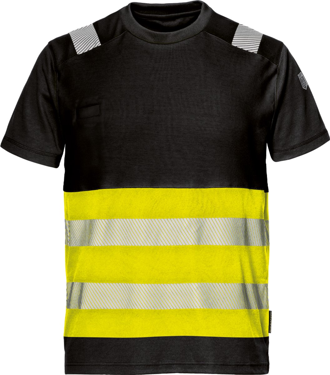 SIR SAFETY CONTRAST Korte mouw Hi Vis Reflecterend Werk T-shirt HEREN Geel Zwart - EN 20471 Klasse 1 - 175 g/m²