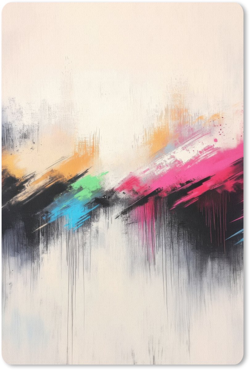 Muismat 18x27 cm - Mousepad Dynamisch - Abstract - Kleurrijk - Zwart - Muismatten