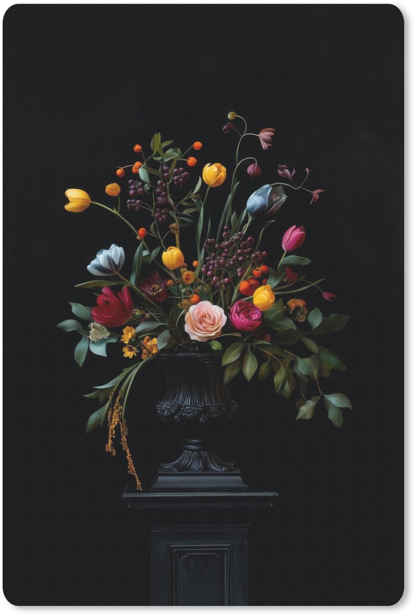 Muismat 18x27 cm - Mousepad Klassiek - Vaas - Boeket - Bloemen - Muismatten