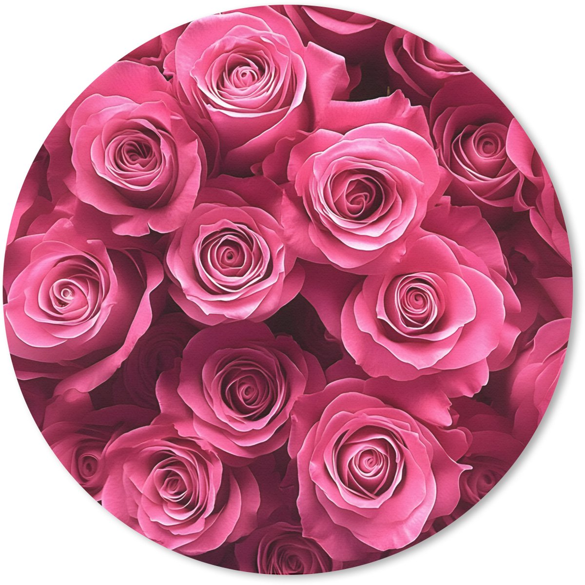 Muismat rond 20x20 cm - Mousepad Rozen - Pink - Bloem - Ronde muismatten