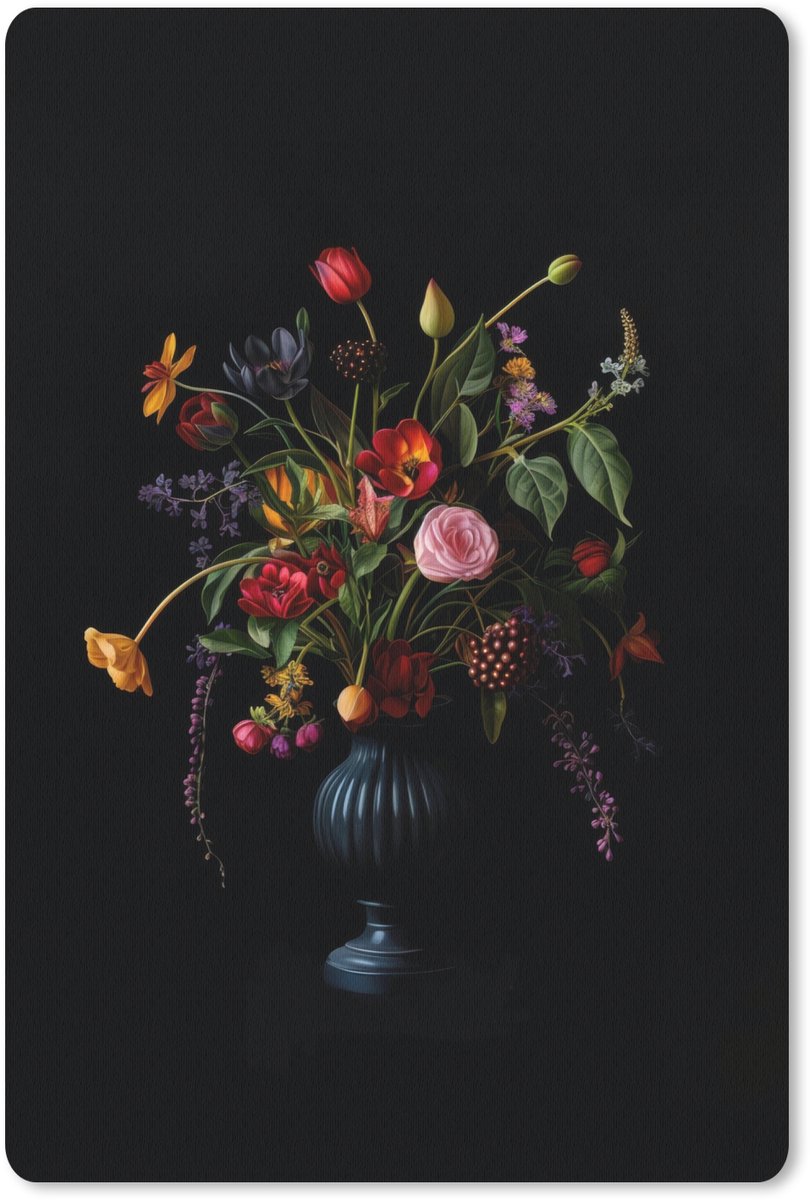 Muismat 18x27 cm - Mousepad Bloemen - Bessen - Klassiek - Muismatten