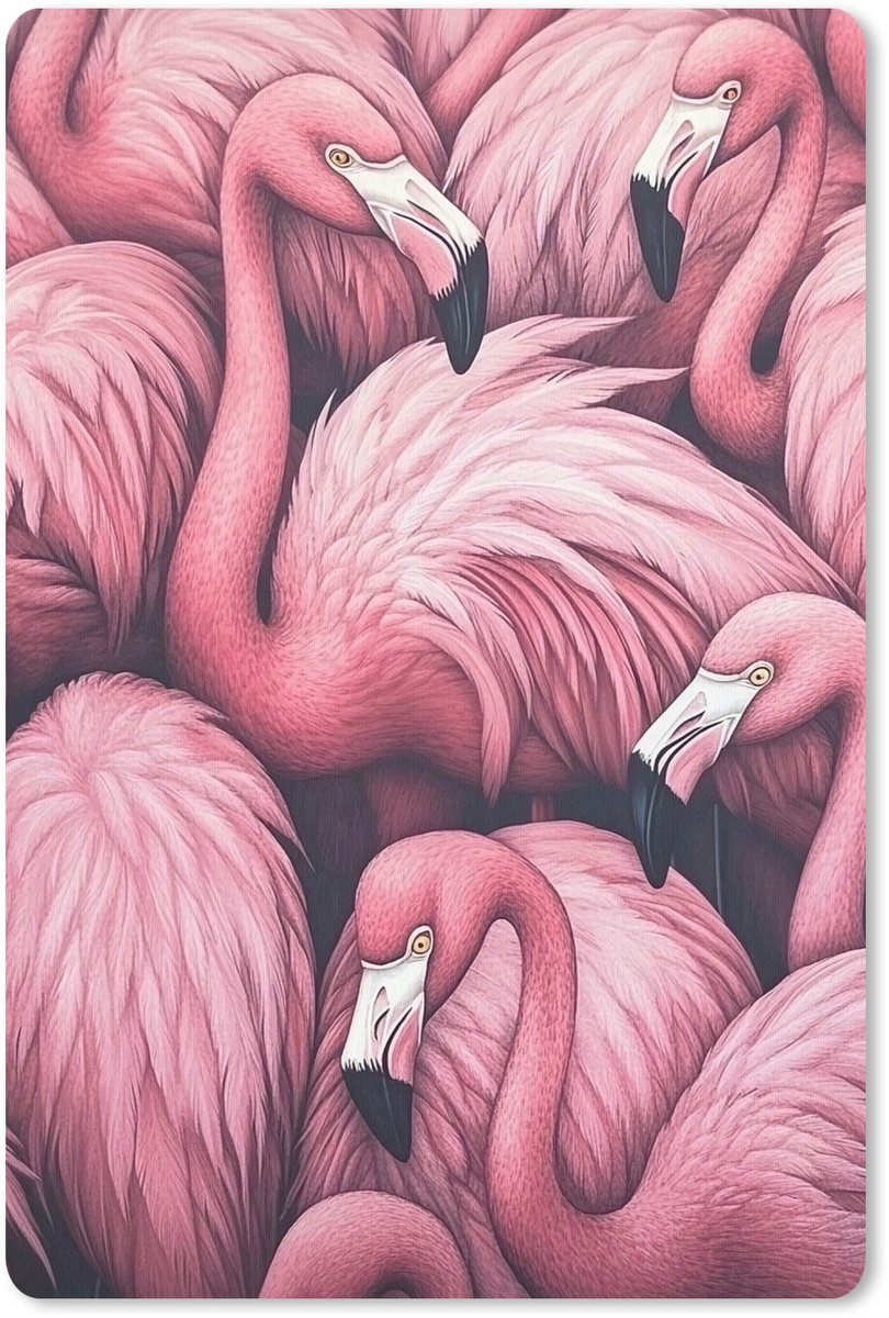 Muismat 18x27 cm - Mousepad Flamingo - Roze - Dieren - Muismatten