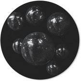 Muismat rond 40x40 cm - Mousepad Discoballen - Minimalistisch - Zwart - Ronde muismatten
