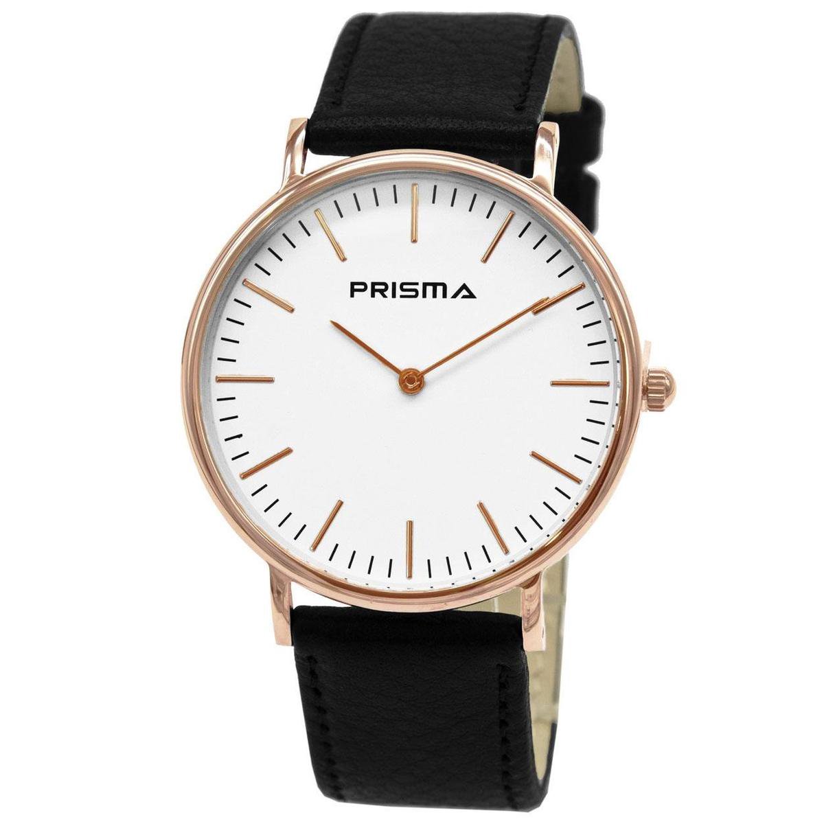 Prisma Herenhorloge P.1621.113G Lederen band Rose goud