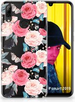 Huawei P Smart 2019 Uniek TPU Hoesje Butterfly Roses