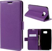 Litchi Cover wallet case hoesje Samsung Galaxy Note 5 paars