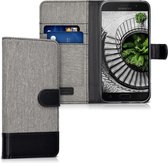 kwmobile telefoonhoesje voor Samsung Galaxy A5 (2017) - Hoesje met pasjeshouder in grijs / zwart - Case met portemonnee