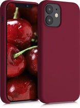 kwmobile telefoonhoesje voor Apple iPhone 12 mini - Hoesje met siliconen coating - Smartphone case in rabarber rood