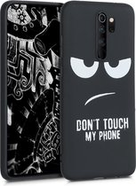 kwmobile telefoonhoesje compatibel met Xiaomi Redmi Note 8 Pro - Hoesje voor smartphone in wit / zwart - Don't Touch My Phone design