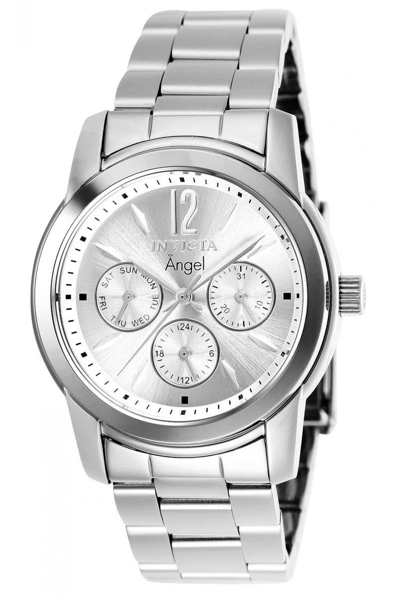 Invicta Angel 0461 Dames Horloge - Waterdicht - Analoog - Quartz Uurwerk - Roestvrij Staal met zilveren Wijzerplaat - 38mm