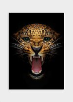 Poster Leopard Roar ² - Papier - Meerdere Afmetingen & Prijzen | Wanddecoratie - Interieur - Art - Wonen - Schilderij - Kunst