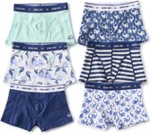 Little Label Onderbroeken Jongens - 6 Stuks -Maat 146-152 - Boxershorts - Grijs, Blauw, Mint, Wit - Zachte BIO Katoen
