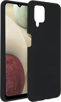Accezz Hoesje Geschikt voor Samsung Galaxy A12 Hoesje Siliconen - Accezz Liquid Silicone Backcover - Zwart