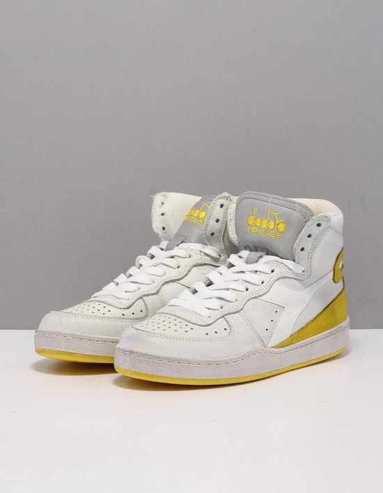 Diadora Heritage mi basket used sneakers dames wit c9326 white-empire  yellow 39 (6) | bol.com