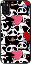 ADEL Siliconen Back Cover Softcase Hoesje Geschikt voor Samsung Galaxy A41 - Panda Hartjes