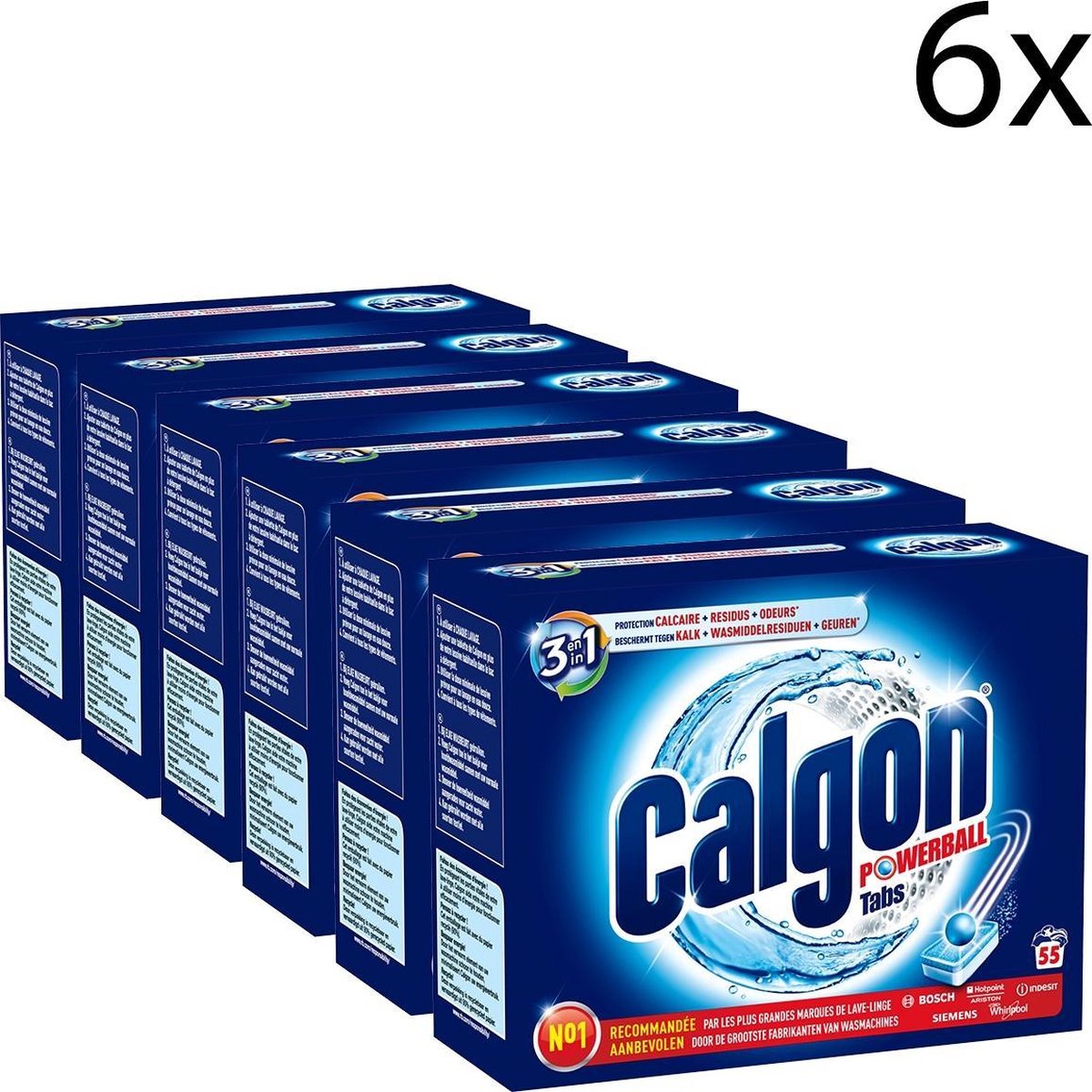 Calgon 3 in 1 Powerball Tabs Wasmachine Reiniger en Anti kalk 55