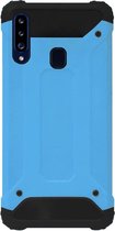 WLONS Rubber Kunststof Bumper Case Hoesje Geschikt Voor Samsung Galaxy A20s - Blauw