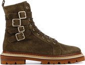 Camerlengo Vrouwen Suède       Biker boots / Laarzen / Damesschoenen 15628 sue - Taupe - Maat 38