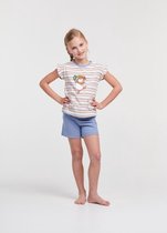 Woody pyjama meisjes/dames - multicolor gestreept - cavia - 211-1-PSG-S/924 - Maat 140