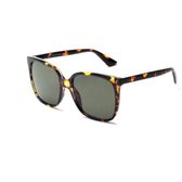 Visionmania Zonnebrillen Dames Vierkant - UV 400 - Groene lenzen - Bruin frame