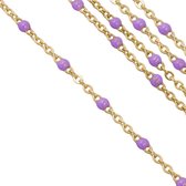 Stainless Steel Jasseron (2 x 1.5 mm) Purple / Goud (2.5 Meter)