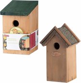 Voordeelset van 2x stuks houten vogelhuisjes/nestkastjes 22 cm - Plat dak en puntdak