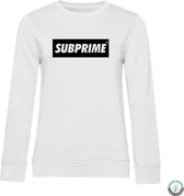 Subprime - Dames Sweaters Sweat Block White - Wit - Maat L