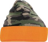 Beechfield - Unisex Camo Beanie met Manchet (Jungle Camo/Oranje)