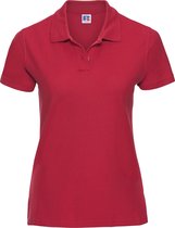 Russell Europa Vrouwen/dames Ultieme Klassieke Katoenen Korte Mouwen Poloshirt (Klassiek rood)