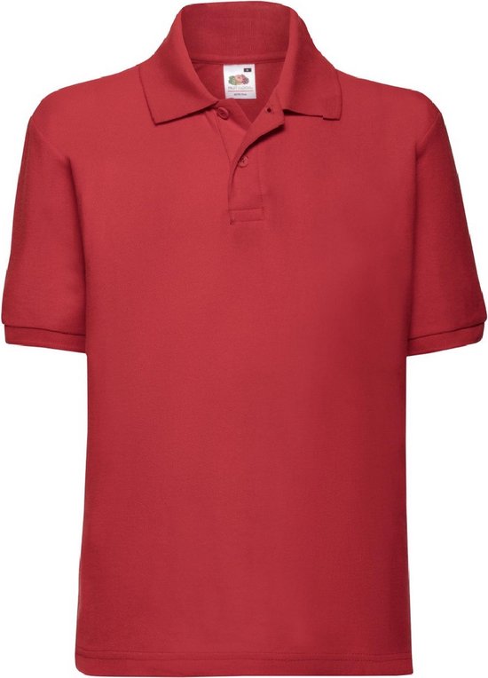 Fruit of the Loom Kinderen/Kinderen Unisex 65/35 Pique Polo Shirt (Rood)