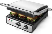 Contactgrill - Tosti Apparaat - Tosti Ijzer - Igan Mixo - Cool Touch - Timer - RVS - Zwart/Zilver