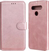 Voor LG K51S / Q51S Klassieke Kalfsstructuur PU + TPU Horizontale Flip Leren Case, met Houder & Kaartsleuven & Portemonnee (Rose Goud)