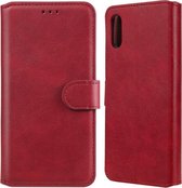 Voor Xiaomi Redmi 9A klassieke kalfsstructuur PU + TPU horizontale flip lederen tas, met houder & kaartsleuven en portemonnee (rood)