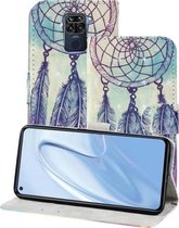 Voor Xiaomi Redmi Note 9 3D-schilderijpatroon Gekleurde tekening Horizontale flip PU-lederen hoes met houder & kaartsleuven & portemonnee & lanyard (veerwindgong)