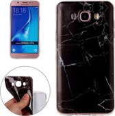Voor Galaxy J7 (2016) / J710 Zwart Marmering Patroon Zachte TPU Beschermende Cover Case