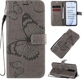 Voor Xiaomi Redmi K30 3D Vlinders Embossing Patroon Horizontale Flip Leren Case met Houder & Kaartsleuf & Portemonnee & Lanyard (Grijs)