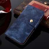 Rivet PU + TPU horizontale flip lederen tas met houder & kaartsleuven en portemonnee voor iPhone 12 mini (blauw)