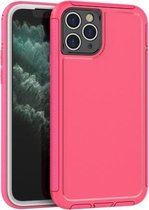 360 All-inclusive schokbestendig nauwkeurig gat PC + TPU beschermhoes voor iPhone 11 Pro (rose rood)