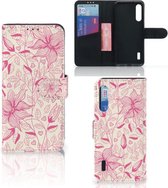 Telefoon Hoesje Xiaomi Mi A3 Magnet Case Pink Flowers