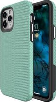 Voor iPhone 12 Max / 12 Pro Triangle Armor Texture TPU + pc-hoes (mintgroen)