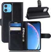 Litchi Texture Horizontale Flip Leren Case voor iPhone 11, met Portemonnee & Houder & Kaartsleuven (zwart)