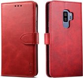 Voor Galaxy S9 + GUSSIM zakelijke stijl horizontale flip lederen tas met houder en kaartsleuven en portemonnee (rood)