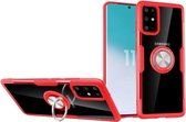 Voor Galaxy S20 + krasbestendig TPU + acryl ringbeugel beschermhoes (rood)