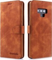 Voor Galaxy Note 9 Diaobaolee Pure Verse Textuur Horizontale Flip Leren Case, met Houder & Kaartsleuf & Portemonnee & Fotolijst (Geel)