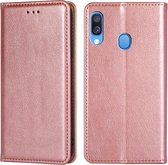 Voor Samsung Galaxy A40 PU + TPU Gloss Oil Effen Kleur Magnetische Horizontale Flip Leren Case met Houder & Kaartsleuf & Portemonnee (Rose Goud)