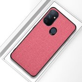 Voor OnePlus Nord N100 schokbestendige stoffen textuur PC + TPU beschermhoes (modern roze)