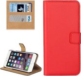 Voor iPhone 8 Plus & 7 Plus Echt gespleten horizontale flip lederen tas met houder & kaartsleuven en portemonnee (rood)