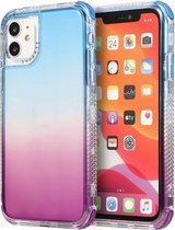 Voor iPhone 12 Pro Max 3 in 1 Dreamland PC + TPU gradiënt tweekleurige transparante rand beschermhoes (blauw paars)