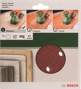 Bosch 5-delige schuurbladset voor excenterschuurmachines 150 mm geperforeerd - korrel 60